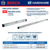 Bosch PRO Level Series, PRO Billet Torpedo Level, PRO Level, PRO Box Level, Box Level, Bosch Hand Tool