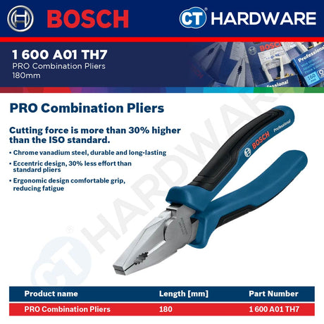 Bosch PRO Combination Pliers 180mm [1600A01TH7]