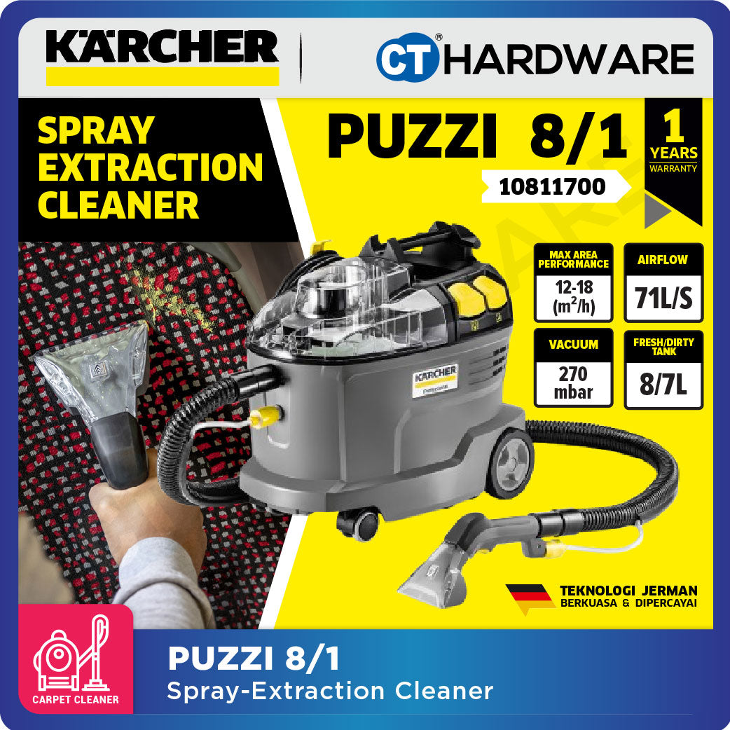 KARCHER ポータブルクリーナー 8L ケルヒャー Puzzi 8/1 業務用コンパクトカーペットリンスクリーナー
