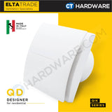 Elta Trade QD100T / QD120T / QD150T Flow Fan with Auto-Shutter & Removable Front Cover (4" / 5" / 6")
