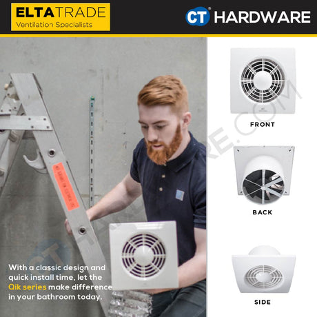 ELTA TRADE QS100T / QS120T / QS150T Streamline Axial Fan with Timer (4", 5", 6")