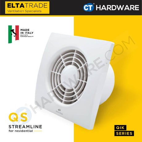 ELTA TRADE QS100T / QS120T / QS150T Streamline Axial Fan with Timer (4", 5", 6")