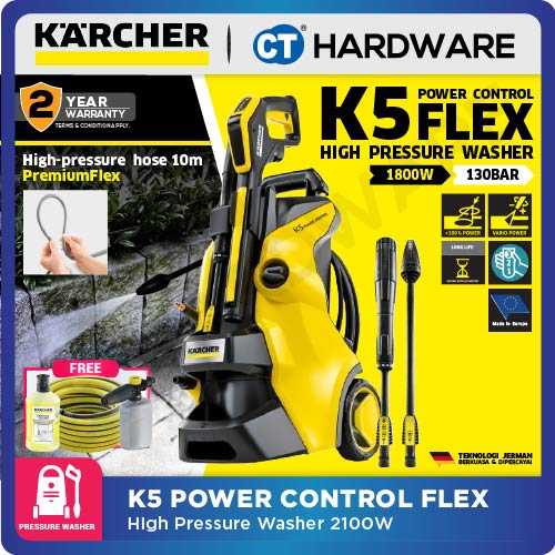 Karcher K5 Power Control Flex Pressure washer 145BAR | 2100W Power Jet Cleaner, Water Jet, Mesin cuci kereta.