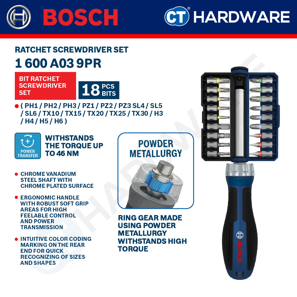 Bosch Ratchet Screwdriver Set, 1600A039PW (6PCS), 1600A039PK (12PCS), 1600A039PR (18PCS), 1600A039PX PRO Magnetizer, Bosch Hand Tool