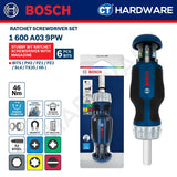 Bosch Ratchet Screwdriver Set, 1600A039PW (6PCS), 1600A039PK (12PCS), 1600A039PR (18PCS), 1600A039PX PRO Magnetizer, Bosch Hand Tool