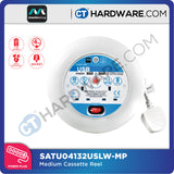 Masterplug Medium Cassette Reel | 4-Socket 13A with 4M Green Wire
