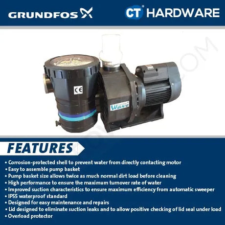 Grundfos SB10 Swimming Pool WAVE Pump 1HP