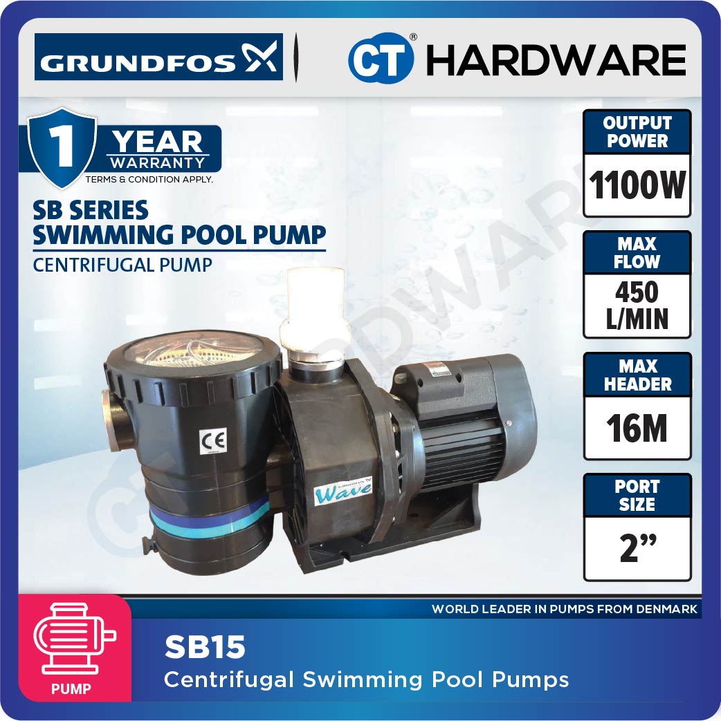 Grundfos SB15 Swimming Pool WAVE Pump 1.5HP