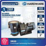 Grundfos SB20 Swimming Pool WAVE Pump 2HP