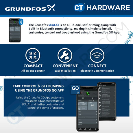 Grundfos SCALA1 5-55 Home Booster Pump [0.78kW, Bluetooth Pump] SCALA1555