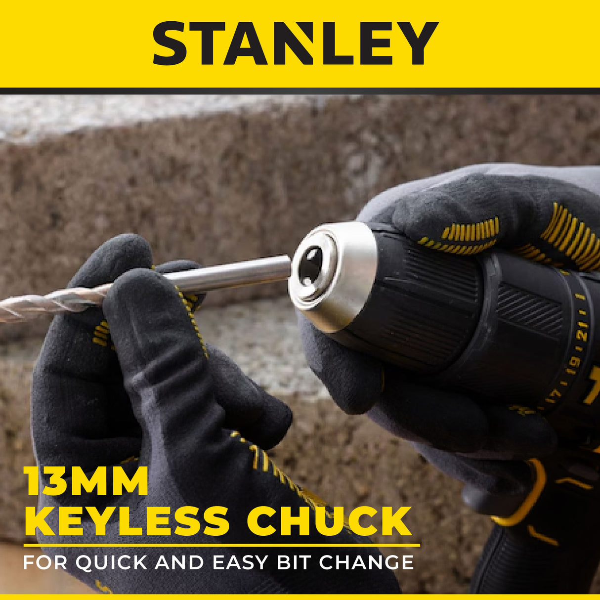 STANLEY SCD711D2K CORDLESS HAMMER DRILL 20V | 50Nm | 25500 BPM | 13MM COME WITH 2x 2.0AH BATTERY & 1x CHARGER