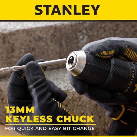 STANLEY SCD711D2K CORDLESS HAMMER DRILL 20V | 50Nm | 25500 BPM | 13MM COME WITH 2x 2.0AH BATTERY & 1x CHARGER