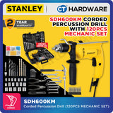STANLEY SDH600KP | SDH600KM PERCUSSION HAMMER DRILL 13MM 550W COME WITH 120PC ACCESSORIES / MECHANIC SET [ SDH600 ]