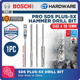 BOSCH PRO SDS Plus-5X Hammer Drill Bit Size 5mm to 13mm for Rotary Hammer Accessories 4 Flutes Concrete Drill Bit - 1PC