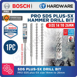 BOSCH PRO SDS Plus-5X  Hammer Drill Bit Size 14mm to 26mm for Rotary Hammer Accessories 4 Flutes Concrete Drill Bit- 1PC