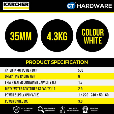 Karcher SE 3 Compact Home / Home Floor – Spray Extraction Cleaner 500W [10815300 | 10815330]