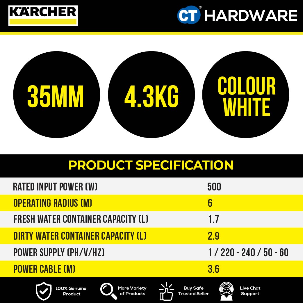 Karcher SE 3 Compact Home / Home Floor – Spray Extraction Cleaner 500W [10815300 | 10815330]