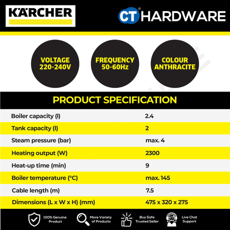 Karcher SG 4/4 Professional Steam Cleaner 2300W 4 Bar [SG44 | 10921040]