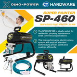 Dino-Power SP460, X10 Airless Paint Sprayer Come With 6372S Spray Gun, RAC X517 Tip, Tip Guard