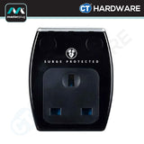Masterplug SRGAUSBPB3-MP Gloss Black Surge Protected Power Adaptor | 2 USB Ports