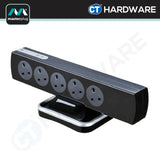 Masterplug SRGTOWSU102PB 10-Gang Tower Surge Protector | 2 USB (2m)