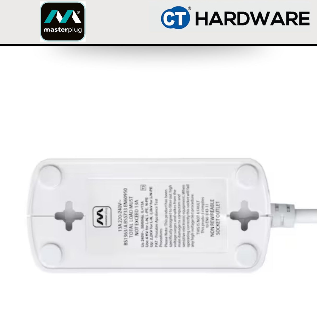 Masterplug 4-Socket Power Block USB Glossy Finish