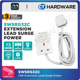 Masterplug SWSRG32C 3-Sockets13A | Switched Extension Lead 3m