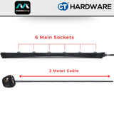 Masterplug SWSRG62NBMPA 6-Gang Surge Protected Switched Extension Lead 2m