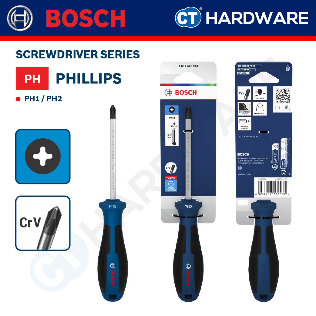 Bosch Screwdriver Series, Phillips (PH), Slotted (SL), Torx (TX), Bosch Hand Tool