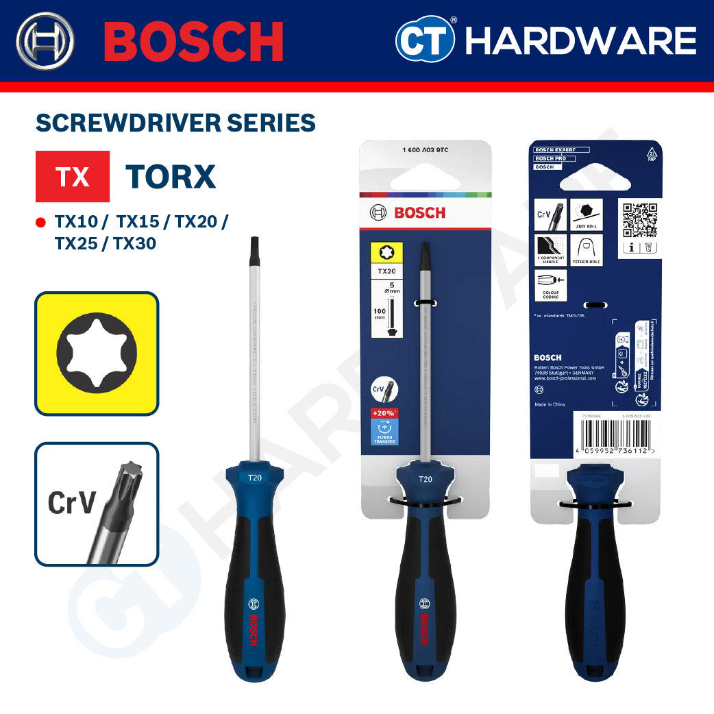 Bosch Screwdriver Series, Phillips (PH), Slotted (SL), Torx (TX), Bosch Hand Tool