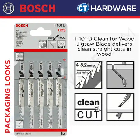 Bosch T101D Clean for Wood Jigsaw Blades (5 pcs/pack)
