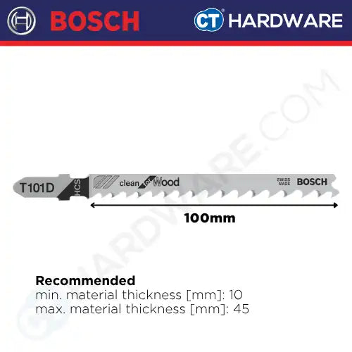 Bosch T101D Clean for Wood Jigsaw Blades (5 pcs/pack)