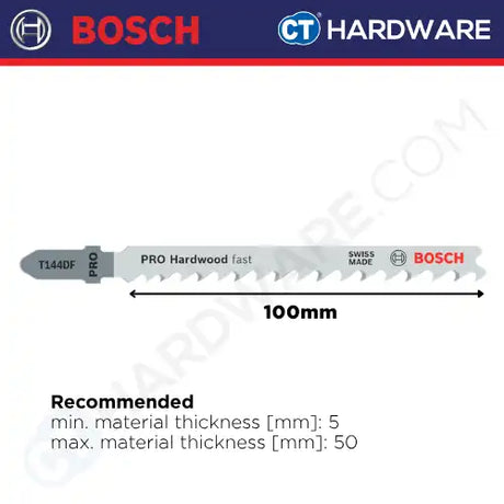 Bosch T144DF PRO Hardwood Fast Jigsaw Blades (5 pcs/pack)