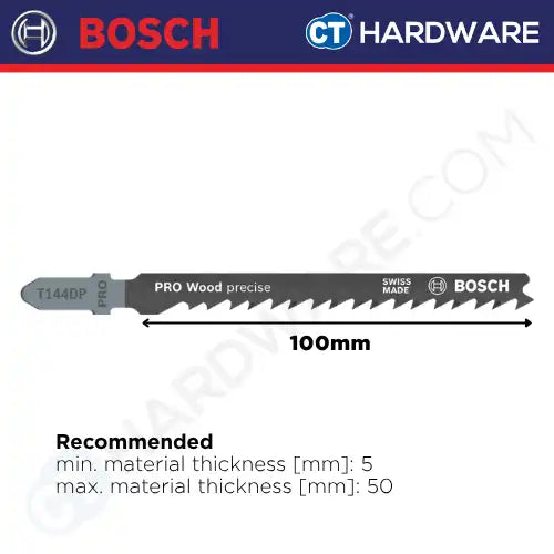 Bosch T144DP PRO Wood Precise Jigsaw Blades (5 pcs/pack)