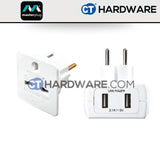 Masterplug TAUSBEUR2MP Travel Adaptor Europe with USB Charger 13A
