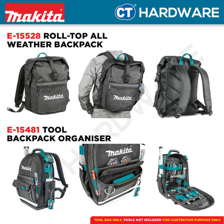 Makita E-15481 | E-15419 | E-15447 | E-15506 | E-15469 | E-15528 | E-15540 | E-15431 Backpack And Tool Bag