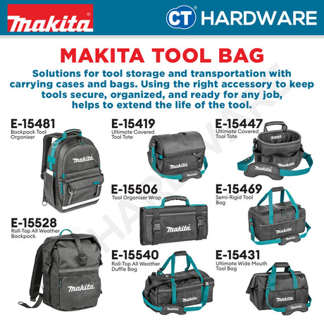 Makita E-15481 | E-15419 | E-15447 | E-15506 | E-15469 | E-15528 | E-15540 | E-15431 Backpack And Tool Bag