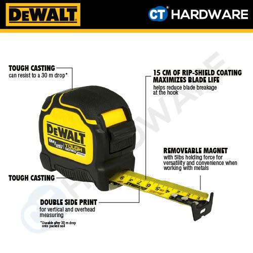 DEWALT DWHT36915-5 | DWHT36926-5 TOUGH SERIES TAPE 5M/16INCH | 8M/26INCH - 1PC