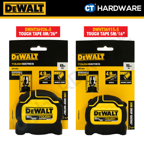 DEWALT DWHT36915-5 | DWHT36926-5 TOUGH SERIES TAPE 5M/16INCH | 8M/26INCH - 1PC