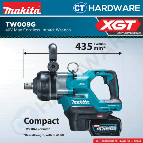 Makita TW009GZ Cordless Impact Wrench 40Vmax | 25.4 mm (1") | 3,150 N·m Without Battery and Charger