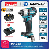 Makita TW161DZ Cordless Brushless Impact Wrench 12V | 1/2" | 165Nm | With 4.0Ah Battery + DC10WD Charger