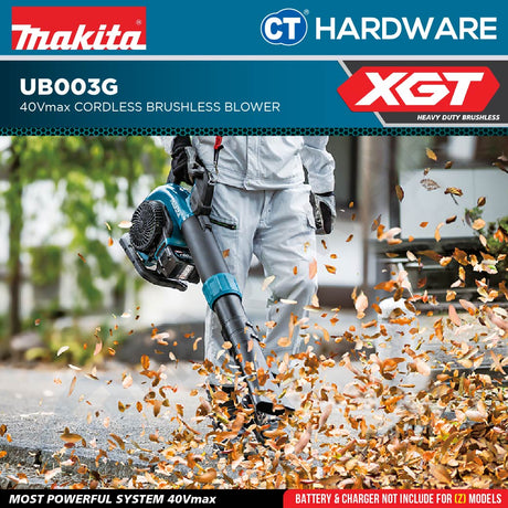 Makita UB003GZ 40V Cordless Blower Vacuum 2-in-1 Brushless Tool-Less Switch | Mesin Tiup & Sedut Daun [ Tool Only ]