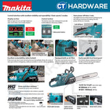 MAKITA UC030GZ 40Vmax CORDLESS CHAIN SAW 400 mm (16") | 450 mm (18") | 500 mm (20") WITHOUT BATTERY AND CHARGER