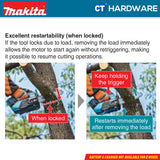 MAKITA UC031GZ CORDLESS CHAIN SAW 40V 10" 150ML 0-24.0m/s WITHOUT BATTERY CHARGER