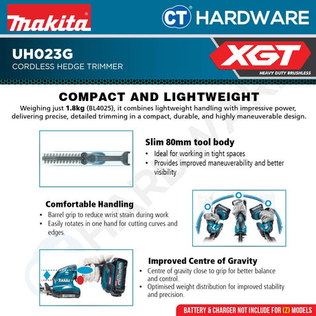 Makita UH023GZ Cordless Hedge Trimmer 40V Heavy Duty Garden Cutter Mesin Trim Pokok Outdoor Power Tools [ Tool Only ]