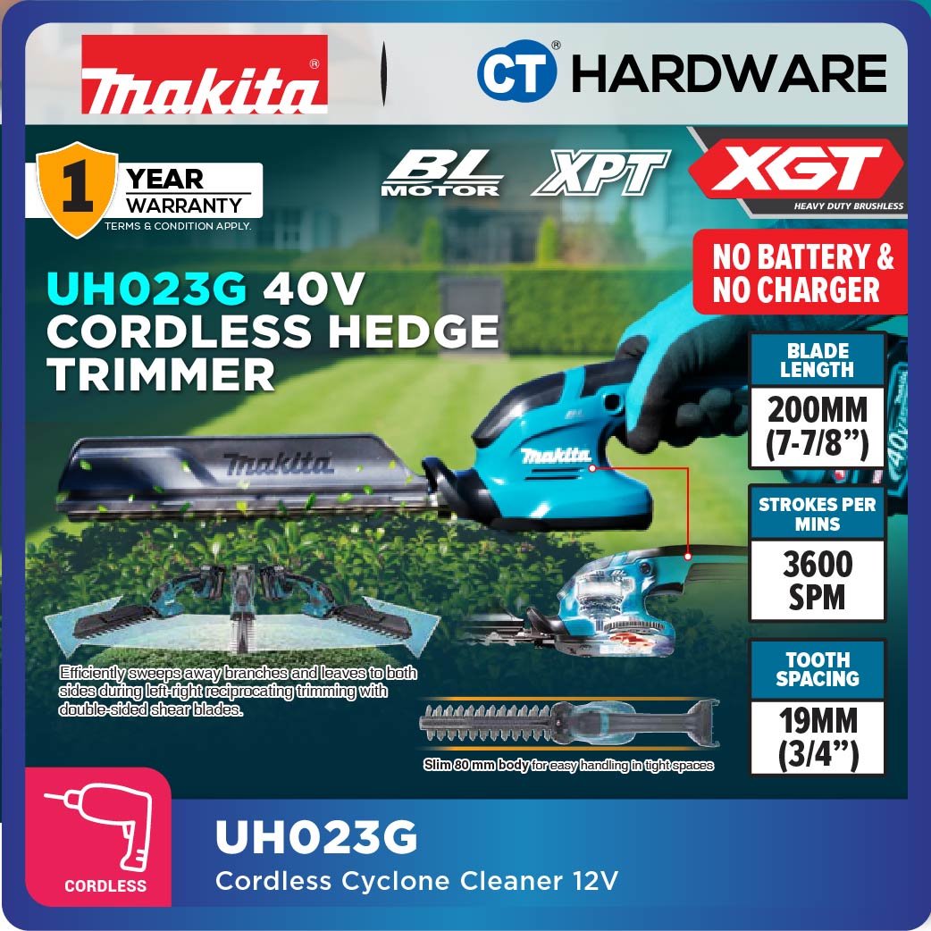 Makita UH023GZ Cordless Hedge Trimmer 40V Heavy Duty Garden Cutter Mesin Trim Pokok Outdoor Power Tools [ Tool Only ]
