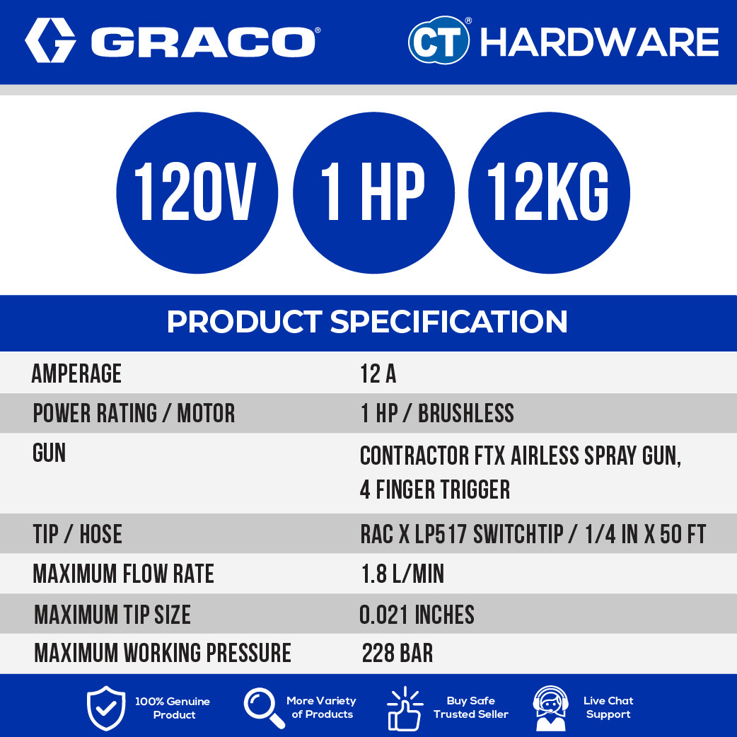 Graco ULTRA390 Corded Electric Airless Sprayer Stand 1HP Lightweight Sprayer Residential Jobs DIY