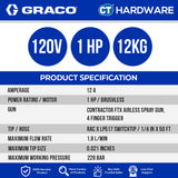 Graco ULTRA390 Corded Electric Airless Sprayer Stand 1HP Lightweight Sprayer Residential Jobs DIY