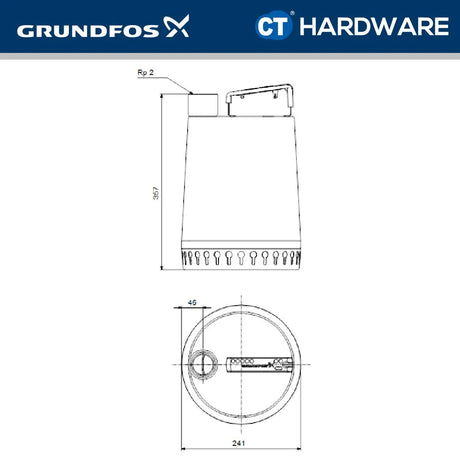 Grundfos UNILIFT AP125011A1 Stainless Steel Submersible Drainage Pump with Float Switch 1.1kW