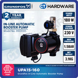Grundfos UPA 15-160 In-Line Automatic Booster Pump for Home | Condominium | Apartment | Office | Old House (99331335)